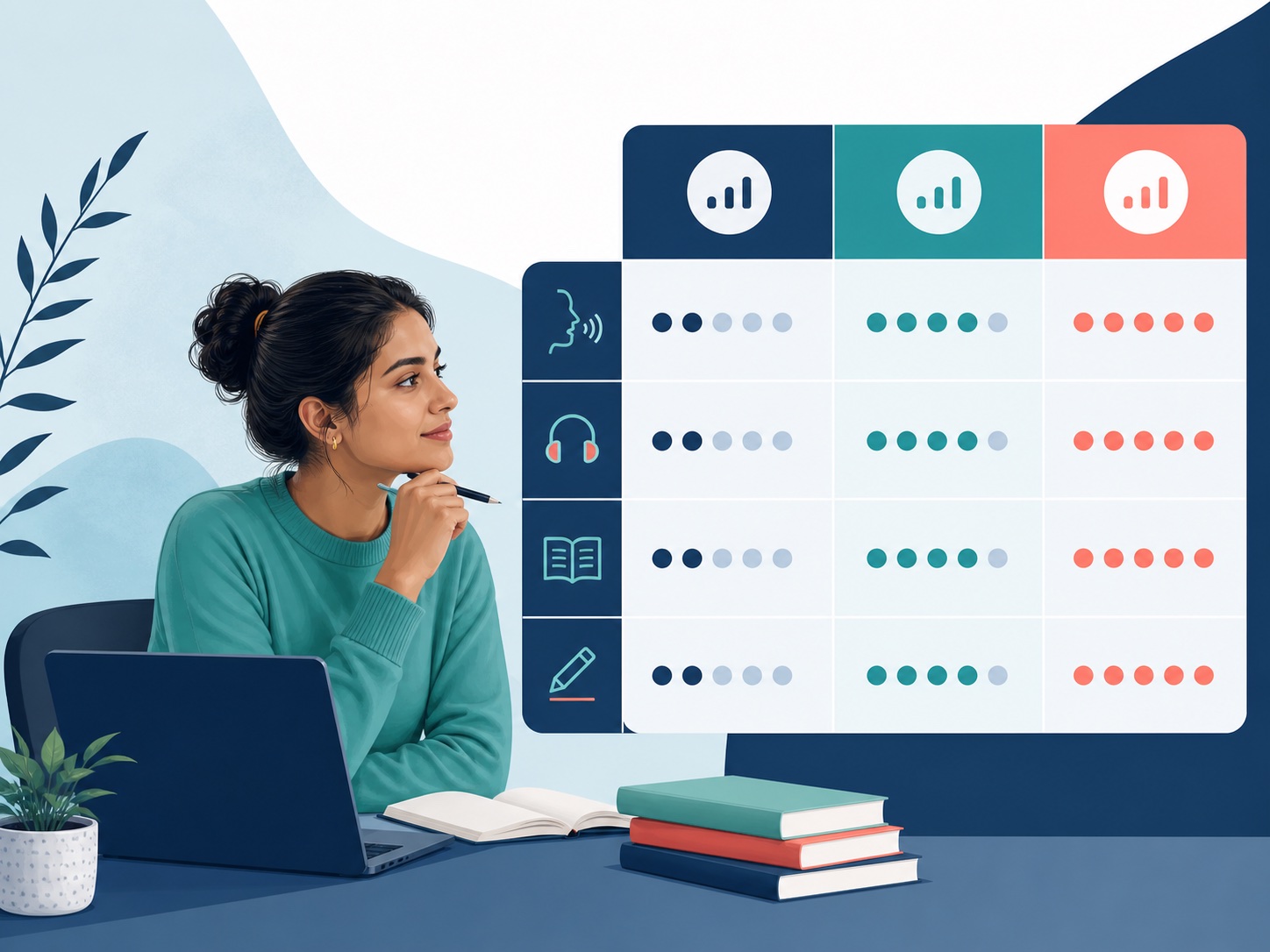 Visual explanation of skilled migration english levels
