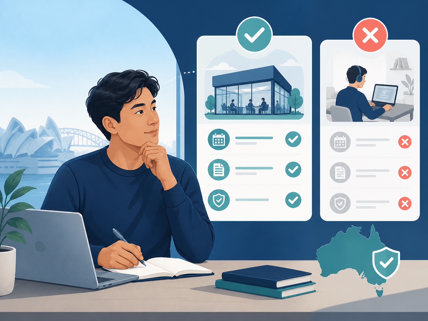 Visual explanation of pte academic for australian visas