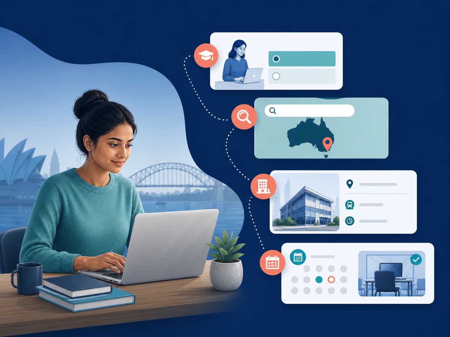 Visual explanation of how to find a live appointment