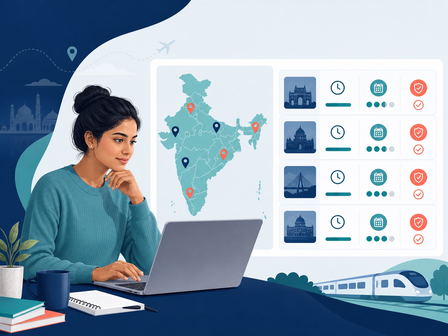 Visual explanation of how to compare indian locations