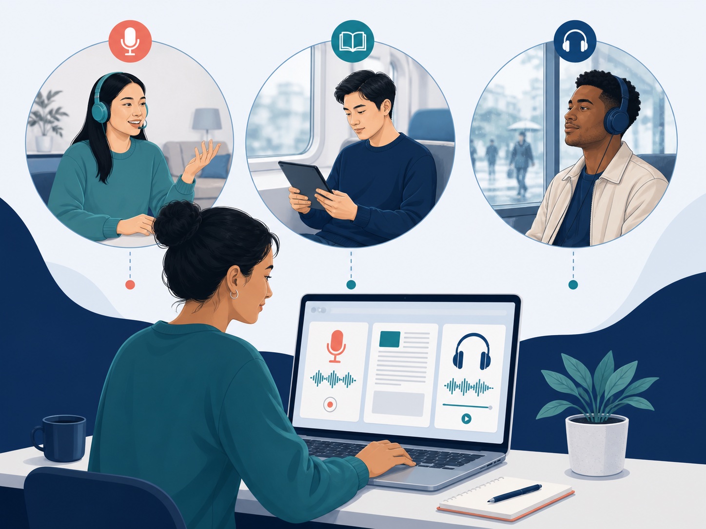 Everyday speaking, reading and listening activities in the PTE Core computer test